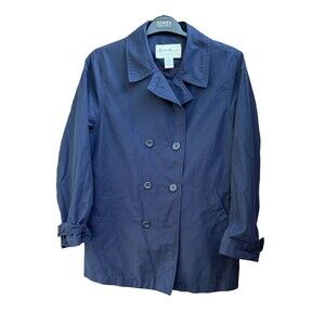 Eddie Bauer Double-Breasted Short Rain/Trench Coat Womens Size Medium‎